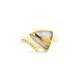  Ring .10ctw Round Diamonds Gold Bearing Quartz 14ky Sz7.5 223060068