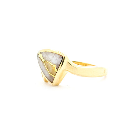 Ring .10ctw Round Diamonds Gold Bearing Quartz 14ky Sz7.5 223060068
