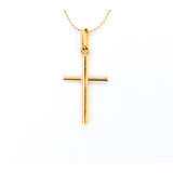  Necklace W/Cross Serpentine 14k Chain/18k Pendant 16" 1mm 224032500