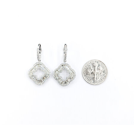 Earrings Quatrefoil 1.76ctw Diamonds 14kw 1x.6" 123060082