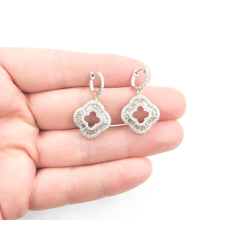 Earrings Quatrefoil 1.76ctw Diamonds 14kw 1x.6" 123060082
