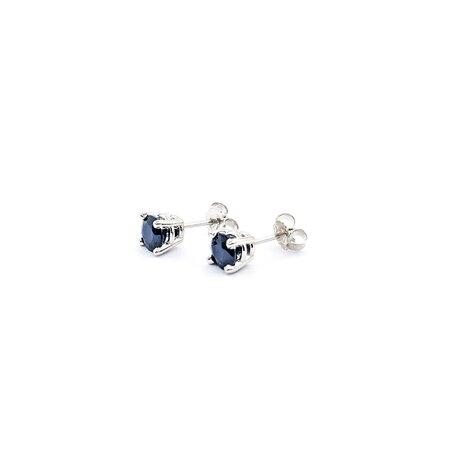 Earrings Stud 1.0ctw Round Sapphires 4 Prong Friction Back 5.2mmmm 14kw 224024155