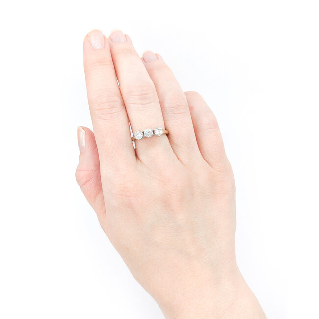 Ring Vintage .86ctw Round Diamonds 14kw Sz6 222100094