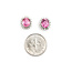 Earrings 0.40ctw Round Diamonds Stud 2.49ctw Pink Sapphire 10x10mm 18kw 124034157