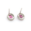 Earrings 0.40ctw Round Diamonds Stud 2.49ctw Pink Sapphire 10x10mm 18kw 124034157