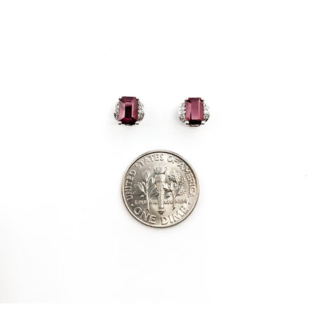 Earrings 0.06ctw Round Diamonds 1.20ctw Ruby 7x6.7mm 14kw 124034153