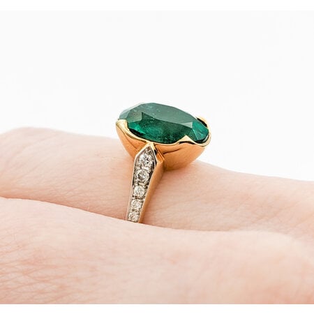 Ring Custom Mounting .17ctw Round Diamonds 4.40ct GIA Emerald 18ky sz6.5 224030153