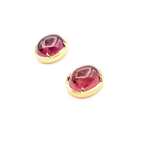 Earrings 15.5ctw Cabochon Pink Tourmaline 18ky 14.8x11.14mm 123050073