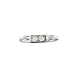  Ring Vintage Wedding Band .50ctw Round & Tapered Baguette Diamonds 900pt sz8.5 124020757
