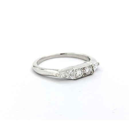 Ring Vintage Wedding Band .50ctw Round & Tapered Baguette Diamonds 900pt sz8.5 124020757