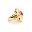Ring Palm Motif .40ctw Round Diamonds 2.48ct Tourmaline Cabochon Pink Tourmaline 18ky sz6 224030151