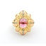 Ring Palm Motif .40ctw Round Diamonds 2.48ct Tourmaline Cabochon Pink Tourmaline 18ky sz6 224030151
