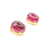  Earrings 12ctw Cabochon Pink Tourmaline 18ky 13.3x11.4mm 123050074