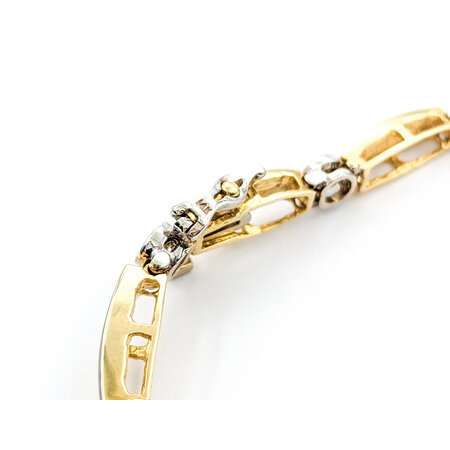 Bracelet 1.50ctw Round Diamond Onyx 14ky 7.75" 223060041
