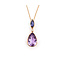 Pendant Drop 0.02ctw Round Diamonds 4.04ctw Amethyst 1x.25" 14kr 18" 124031263