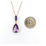 Pendant Drop 0.02ctw Round Diamonds 4.04ctw Amethyst 1x.25" 14kr 18" 124031263