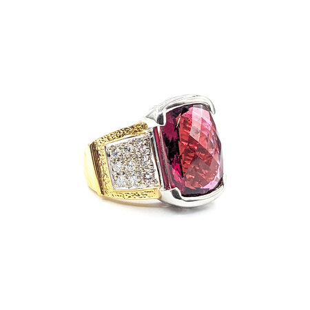 Ring Custom .36ctw Round Diamonds 9.50ct Rubelite Tourmaline 18ktt sz7 224030159