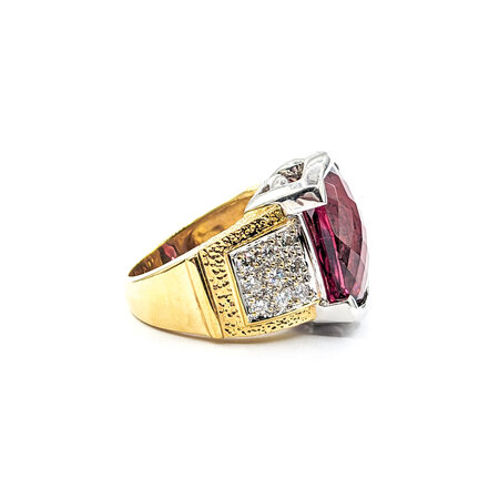 Ring Custom .36ctw Round Diamonds 9.50ct Rubelite Tourmaline 18ktt sz7 224030159