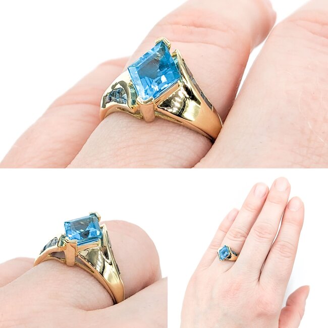 Ring 1980's 3.50ctw Fancy/Baguette Topaz 14ky 224030155