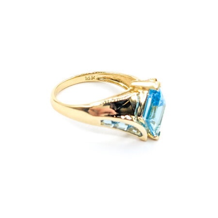 Ring 1980's 3.50ctw Fancy/Baguette Topaz 14ky 224030155