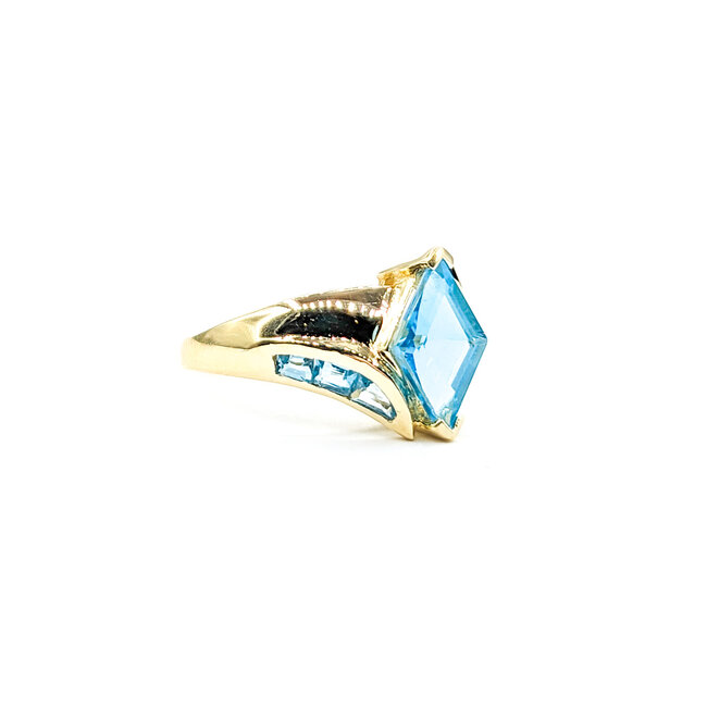 Ring 1980's 3.50ctw Fancy/Baguette Topaz 14ky 224030155