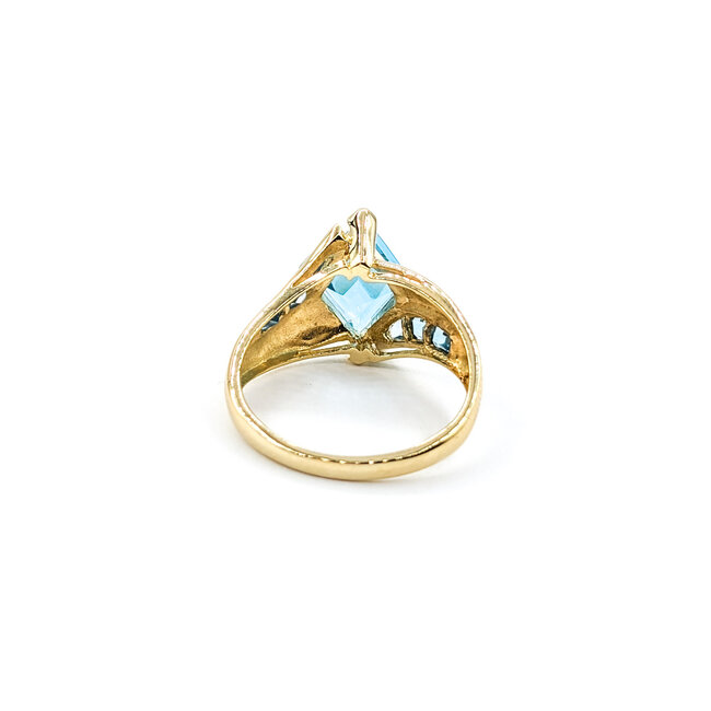 Ring 1980's 3.50ctw Fancy/Baguette Topaz 14ky 224030155