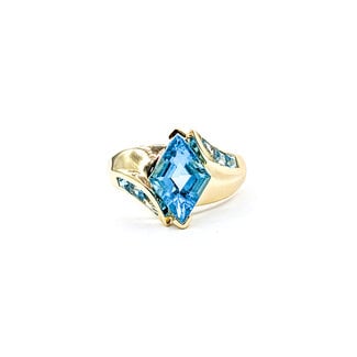 Ring 1980's 3.50ctw Fancy/Baguette Topaz 14ky 224030155