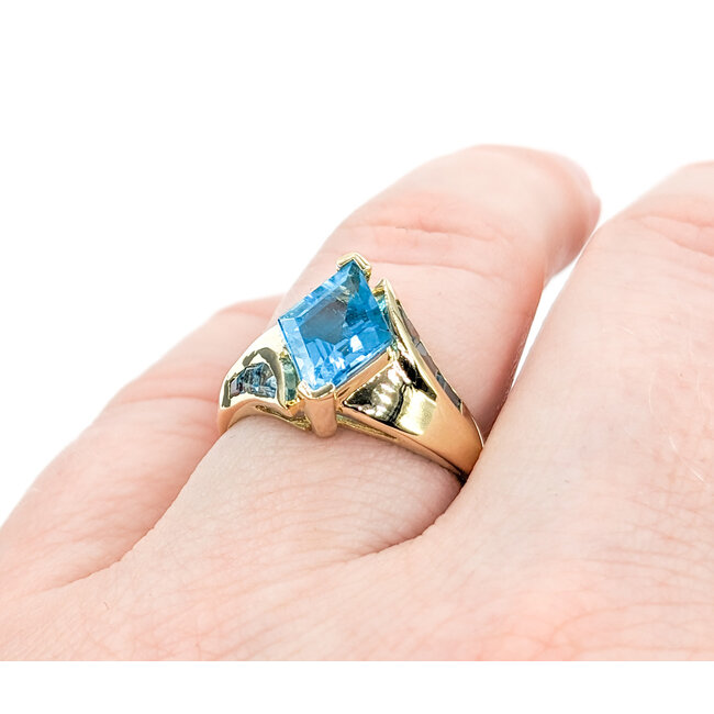 Ring 1980's 3.50ctw Fancy/Baguette Topaz 14ky 224030155