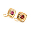 Earrings 6.50ctw Cushion Garnets Omega Back 16x16mm 14ky 224034151