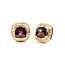 Earrings 6.50ctw Cushion Garnets Omega Back 16x16mm 14ky 224034151