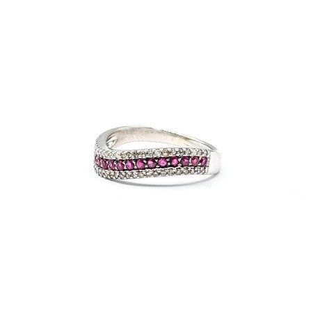 RIng .15ctw Round Diamonds .25ctw Rubies 14kw Sz7.5 222010001