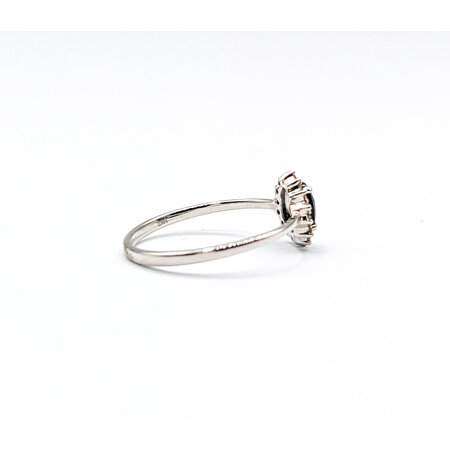 Ring 0.11ctw Round Diamonds 0.50ct Sapphire 14kw sz6.25 124030159