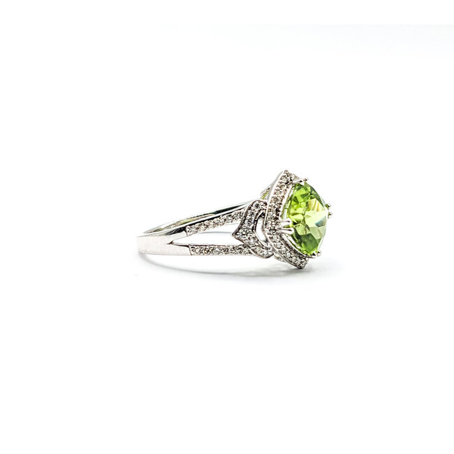 Ring 0.36ctw Round Diamonds 2.15ct Peridot 10kw sz6.25 124030162