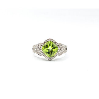 Ring 0.36ctw Round Diamonds 2.15ct Peridot 10kw sz6.25 124030162