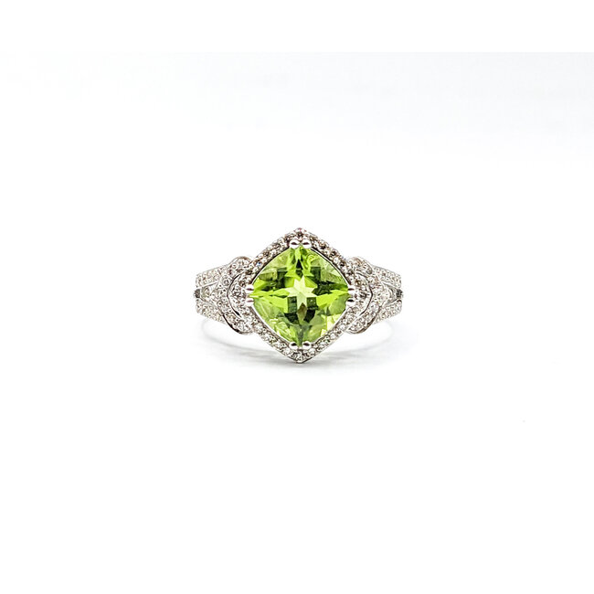 Ring 0.36ctw Round Diamonds 2.15ct Peridot 10kw sz6.25 124030162