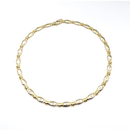Necklace .25ctw Round Diamonds 1980's 14ktt 17" 6.5mm 224032002