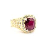  Ring Pave Style 1.50ctw Round Diamonds 5.87ct GIA Heat Only Burmese Ruby 18ky sz10.5 224030154