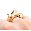Ring Victorian .75ctw Old Mine Cut Diamonds Synthetic Rubies 14ky 224020790