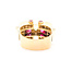 Ring Victorian .75ctw Old Mine Cut Diamonds Synthetic Rubies 14ky 224020790