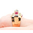 Ring Victorian .75ctw Old Mine Cut Diamonds Synthetic Rubies 14ky 224020790