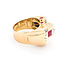 Ring Victorian .75ctw Old Mine Cut Diamonds Synthetic Rubies 14ky 224020790