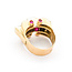 Ring Victorian .75ctw Old Mine Cut Diamonds Synthetic Rubies 14ky 224020790
