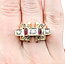 Ring Victorian .75ctw Old Mine Cut Diamonds Synthetic Rubies 14ky 224020790