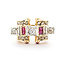Ring Victorian .75ctw Old Mine Cut Diamonds Synthetic Rubies 14ky 224020790