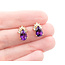 Earrings .16ctw Round Diamonds Stud 2.3ctw Amethyst 12x9mm 14ky 124034166