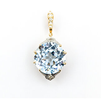 Pendant .10ctw Round Diamonds Mid Century 11.25ct Lab Spinel 31x15mm 14ky " mm 224031751