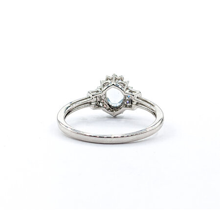 Ring .25ctw Round Diamonds 0.72ct Aquamarine 10kw sz9 124030208