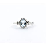  Ring .25ctw Round Diamonds 0.72ct Aquamarine 10kw sz9 124030208