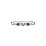  Ring 0.05ctw Round Diamonds 0.10ctw Sapphire 14kw sz7 124030177