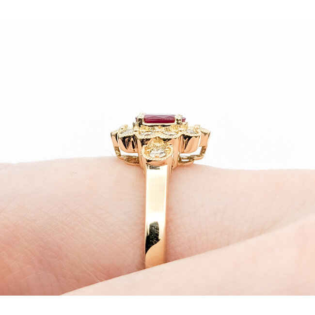 Ring 0.41ctw Round Diamonds 0.50ct Ruby 14ky sz6.25 124030183